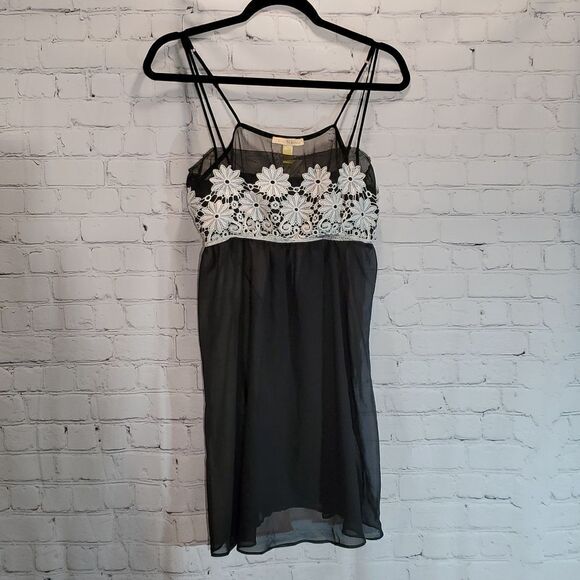 Flora Nikrooz black mesh chemise size L - Picture 1 of 10
